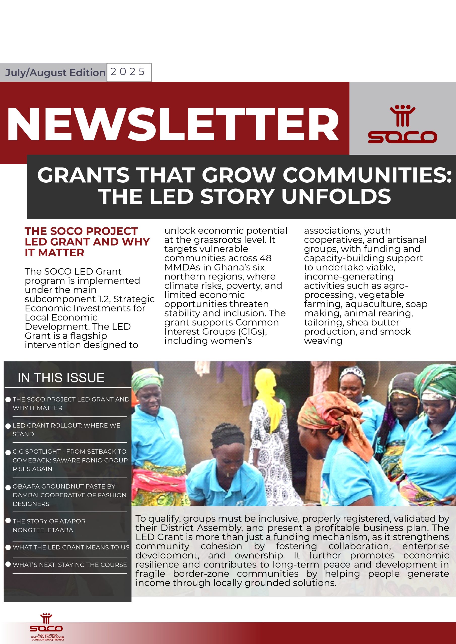 SOCO Newsletter - July_August 2025 Edition_page-0001 SOCO Newsletter July & August 2025 Edition - Grants that Grow Communities: The LED Story Unfolds